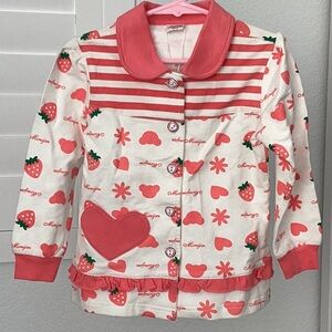 Toddler jacket with strawberry theme, size 4